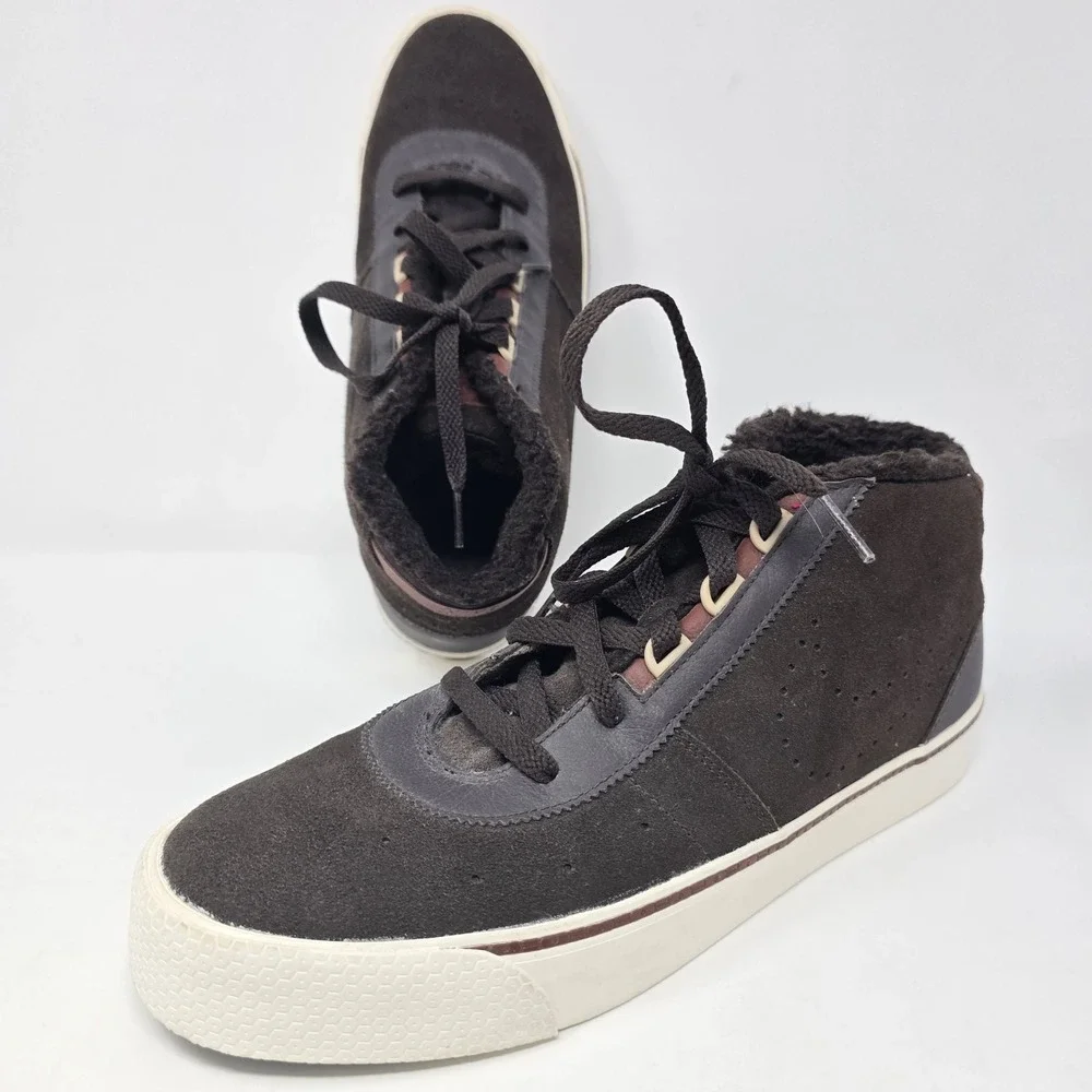 Nike Toki Premium FB Baroque Brown Suede Fur Lined Mid Top Sneakers 10
